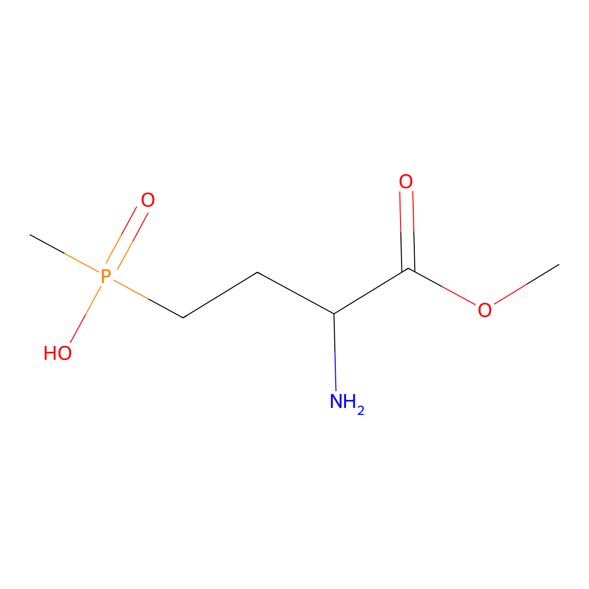 (3-Amino-4-methoxy-4-oxobutyl)(methyl)phosphinic acid molecular structure, CAS 65400-08-0