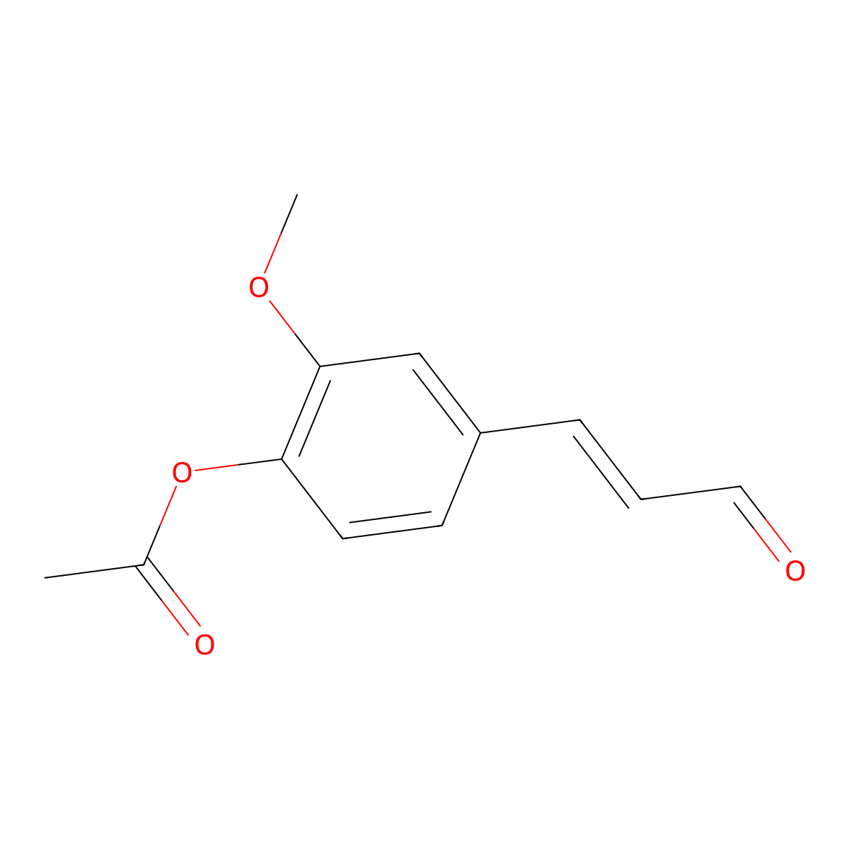 4-Acetoxy-3-methoxycinnamaldehyde, predominantly trans molecular structure, CAS 65401-83-4