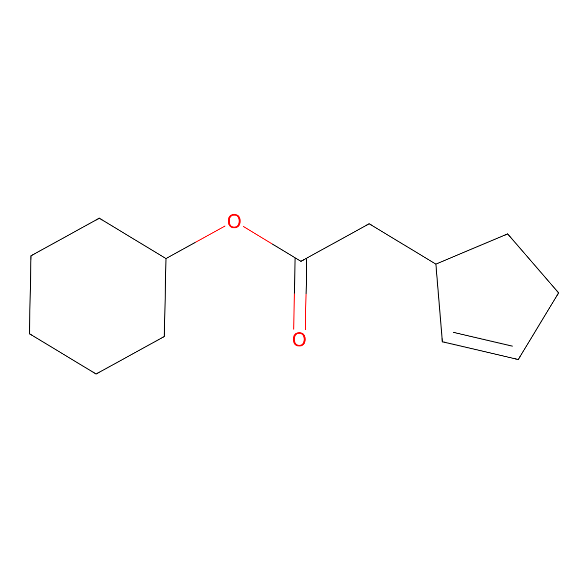 2-Cyclopentene-1-acetic acid, cyclohexyl ester molecular structure, CAS 65405-69-8