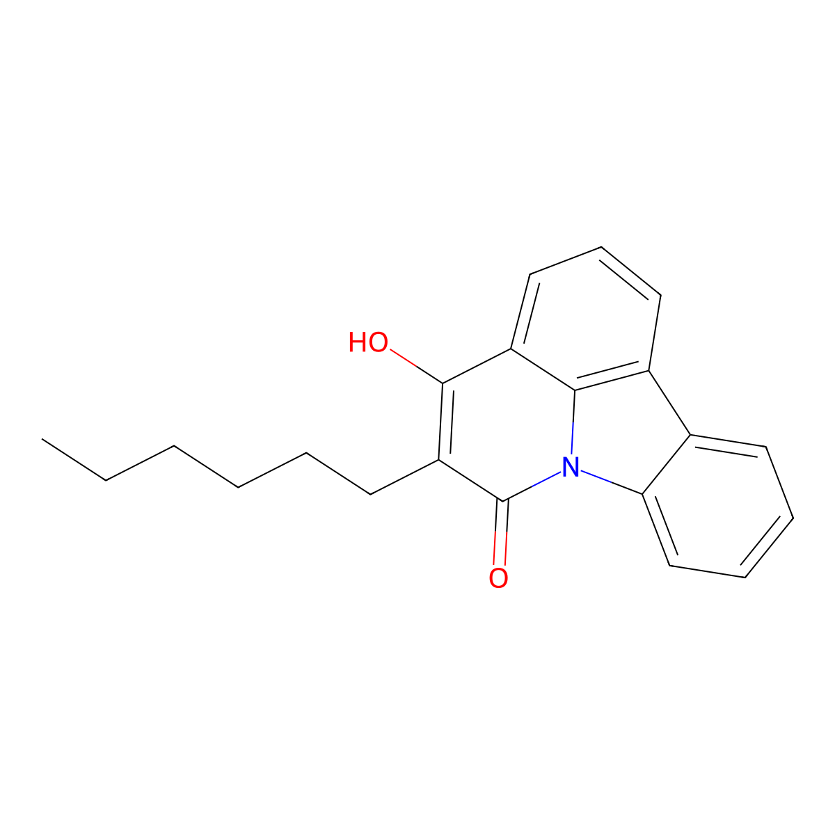 5-hexyl-4-hydroxy-6H-pyrido[3,2,1-jk]carbazol-6-one molecular structure, CAS 654052-42-3