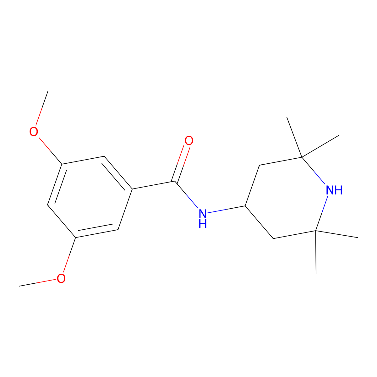 3,5-dimethoxy-N-(2,2,6,6-tetramethylpiperidin-4-yl)benzamide molecular structure, CAS 654053-37-9