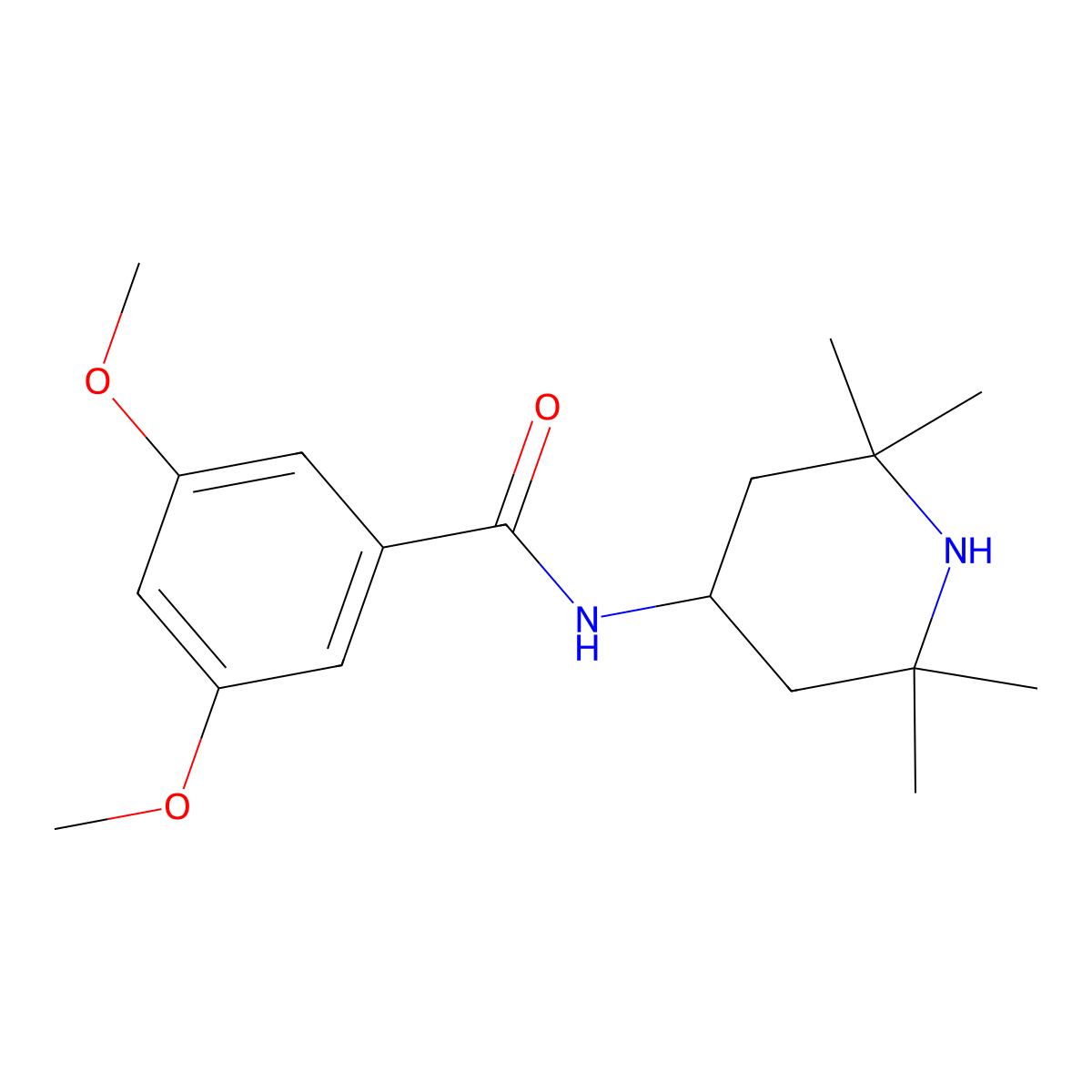 3,5-dimethoxy-N-(2,2,6,6-tetramethylpiperidin-4-yl)benzamide molecular structure, CAS 654053-37-9