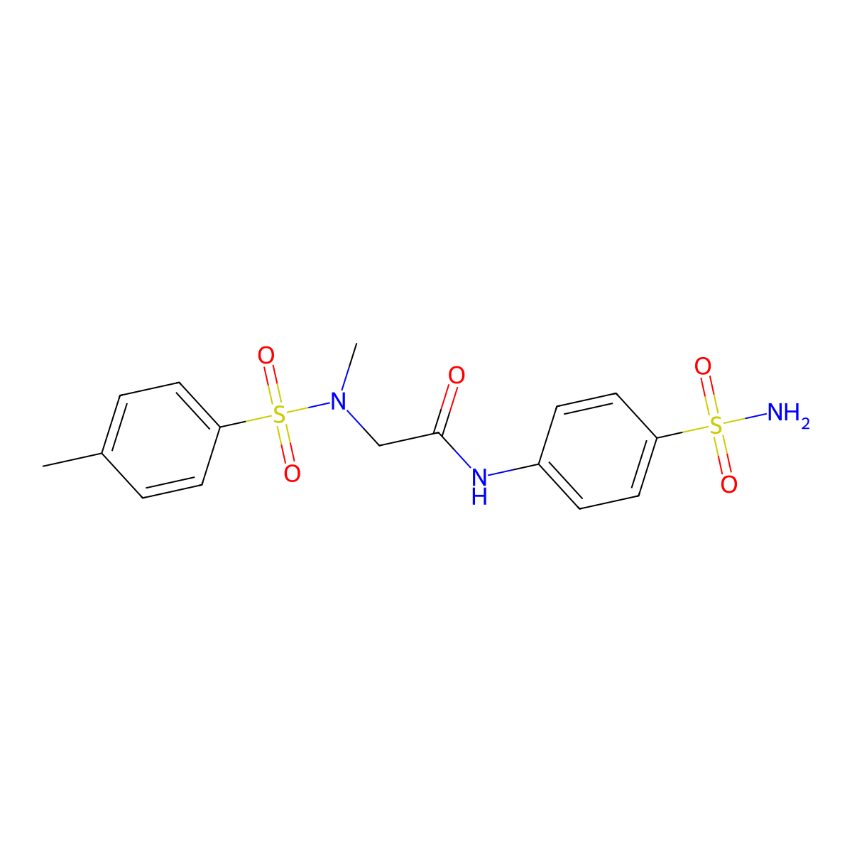 2-[methyl-(4-methylphenyl)sulfonylamino]-N-(4-sulfamoylphenyl)acetamide molecular structure, CAS 654053-50-6