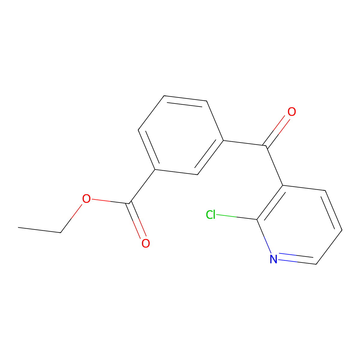 2-Chloro-3-(3-ethoxycarbonylbenzoyl)pyridine molecular structure, CAS 654059-12-8