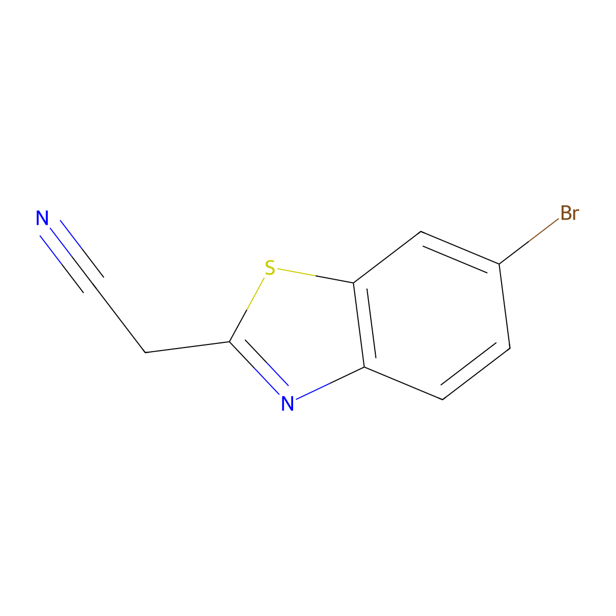 2-Benzothiazoleacetonitrile, 6-bromo- molecular structure, CAS 654063-32-8