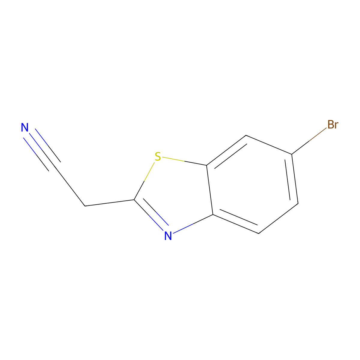 2-Benzothiazoleacetonitrile, 6-bromo- molecular structure, CAS 654063-32-8