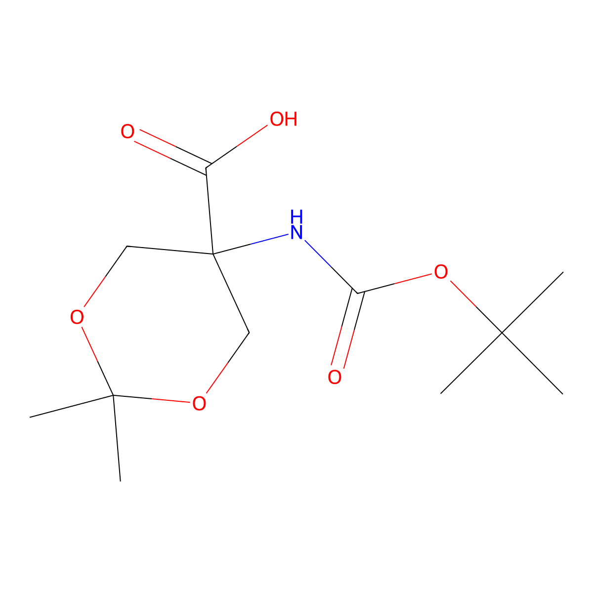 5-{[(Tert-butoxy)carbonyl]amino}-2,2-dimethyl-1,3-dioxane-5-carboxylic acid molecular structure, CAS 654067-56-8
