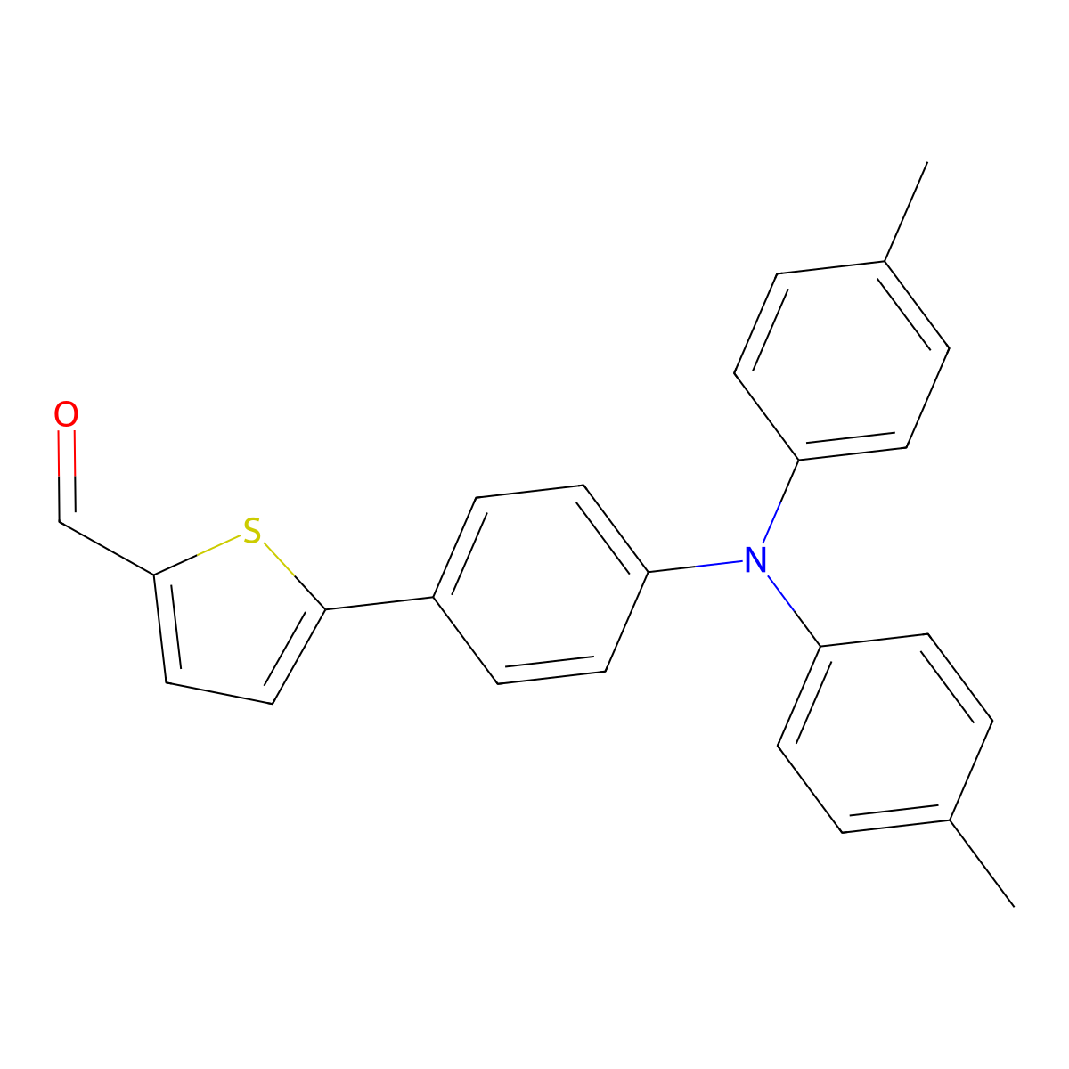 5-(4-(Di-p-tolylamino)phenyl)thiophene-2-carbaldehyde molecular structure, CAS 654067-66-0