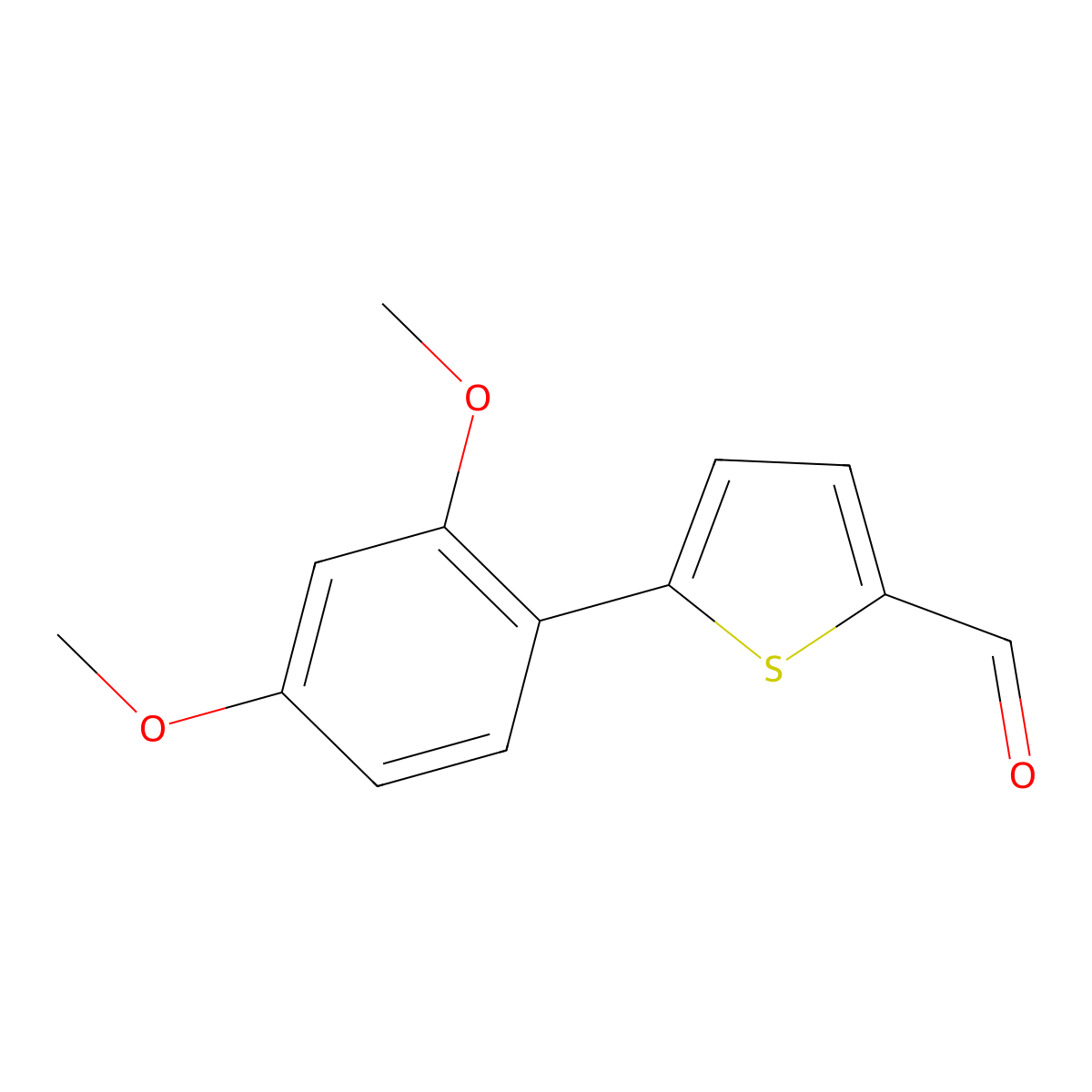 5-(2,4-Dimethoxyphenyl)thiophene-2-carbaldehyde molecular structure, CAS 654067-71-7
