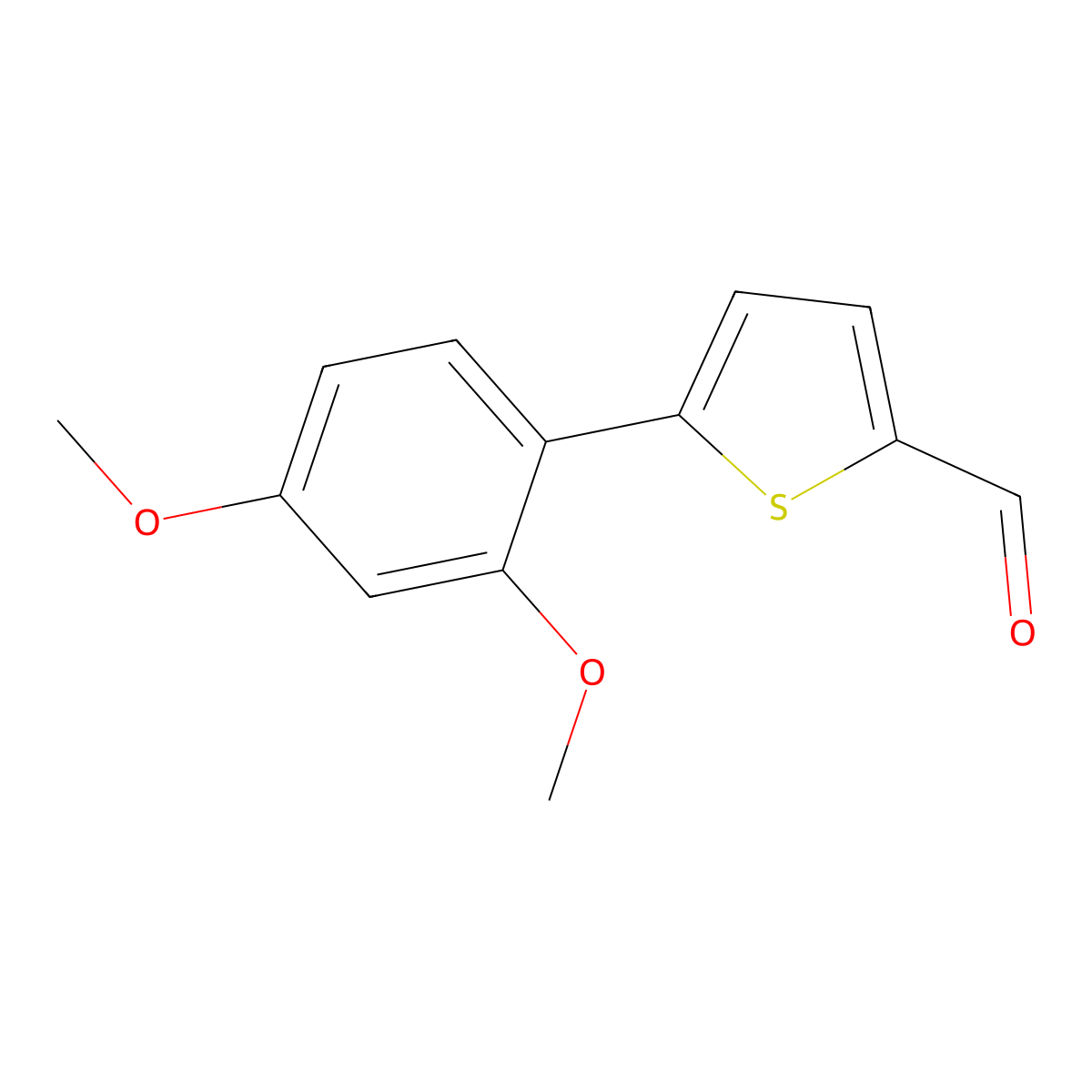 5-(2,4-Dimethoxyphenyl)thiophene-2-carbaldehyde molecular structure, CAS 654067-71-7