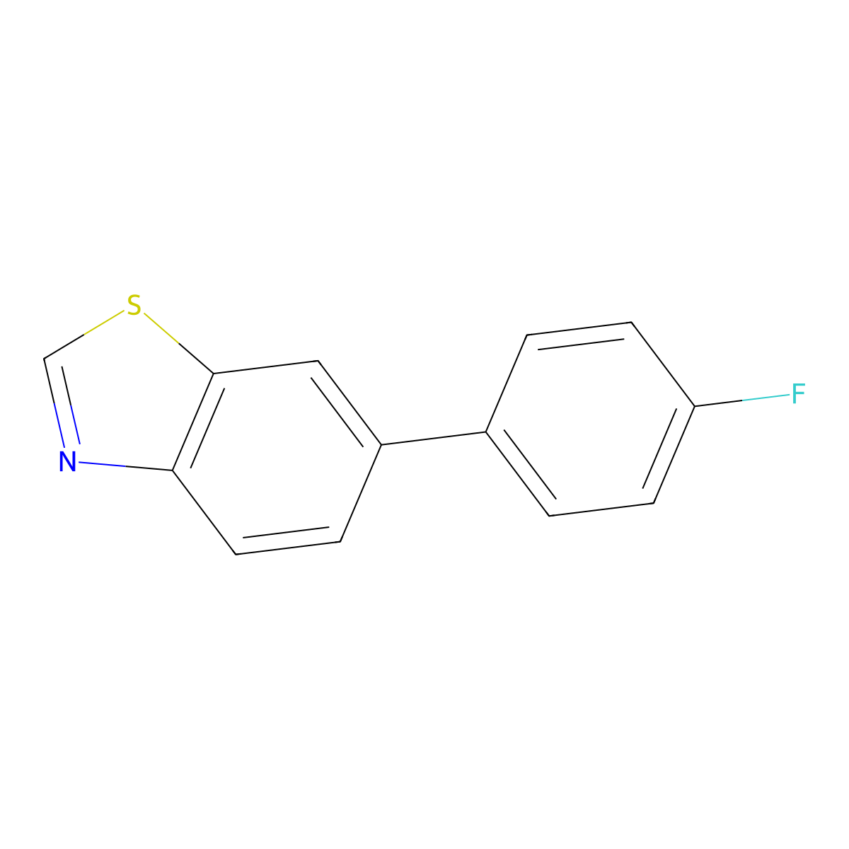 6-(4-Fluorophenyl)-1,3-benzothiazole molecular structure, CAS 654069-99-5