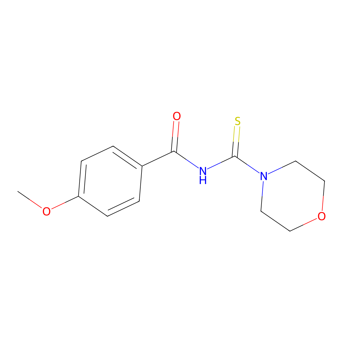 4-methoxy-N-(morpholine-4-carbothioyl)benzamide molecular structure, CAS 65407-88-7