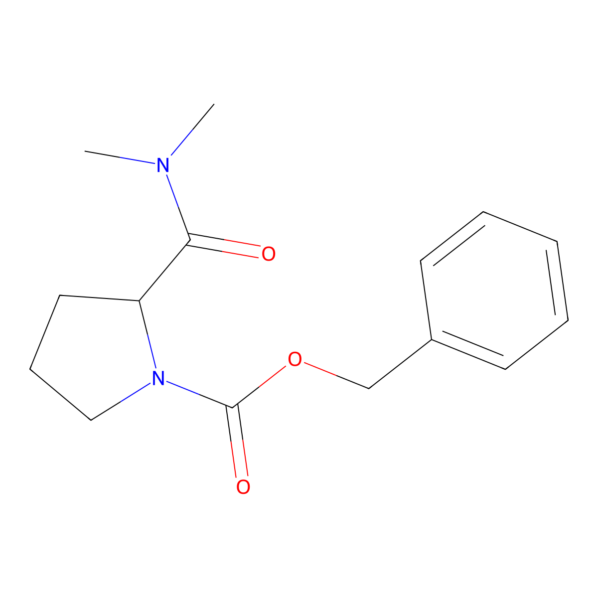 benzyl (2R)-2-(dimethylcarbamoyl)pyrrolidine-1-carboxylate molecular structure, CAS 654072-91-0