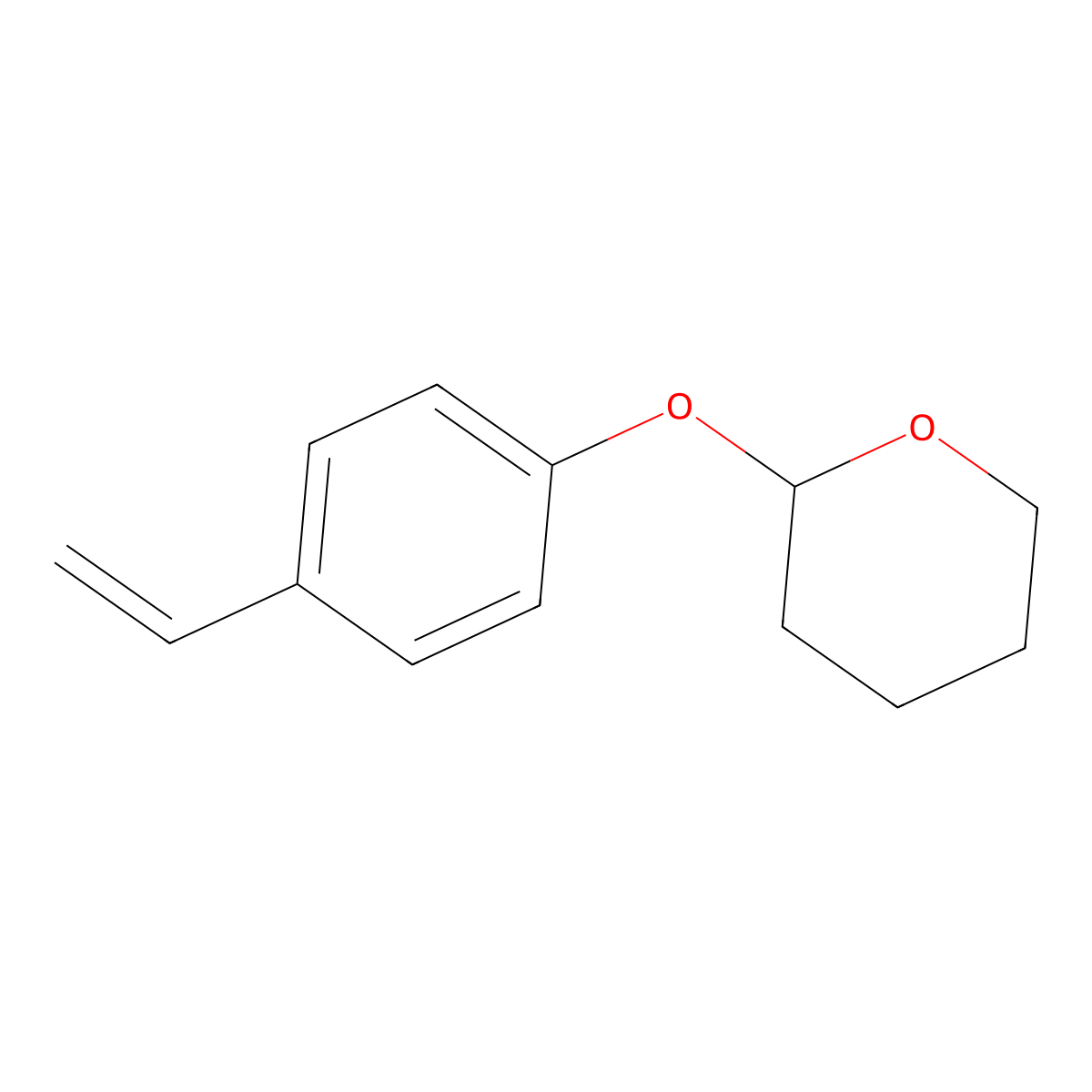 p-Tetrahydropyranyloxystyrene molecular structure, CAS 65409-15-6