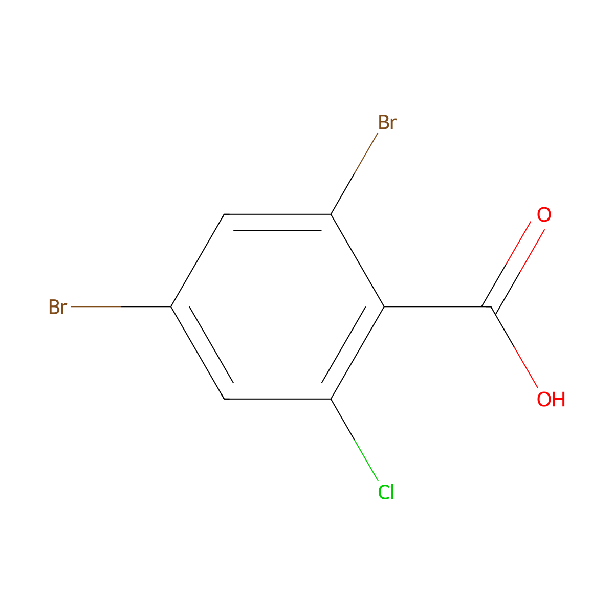 2,4-Dibromo-6-chlorobenzoic acid molecular structure, CAS 65410-81-3