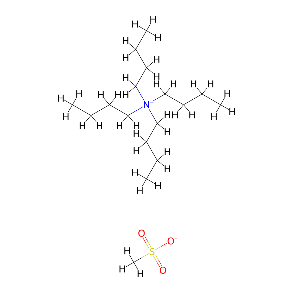 1-Butanaminium, N,N,N-tributyl-, methanesulfonate (1:1) molecular structure, CAS 65411-49-6