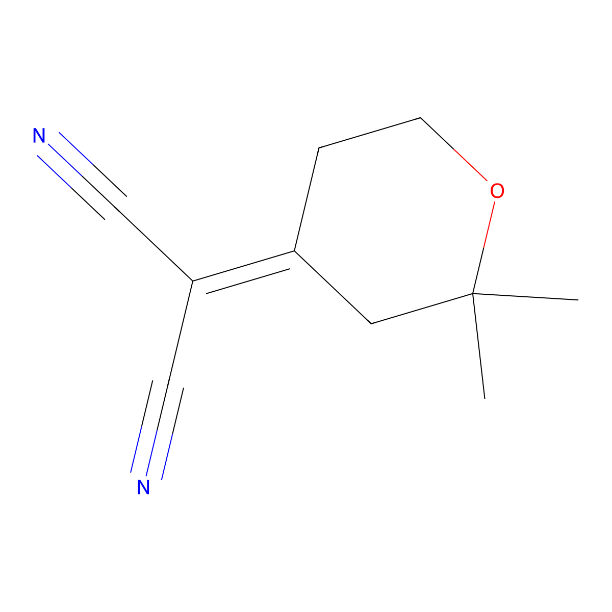 (2,2-Dimethyloxan-4-ylidene)propanedinitrile molecular structure, CAS 65413-43-6