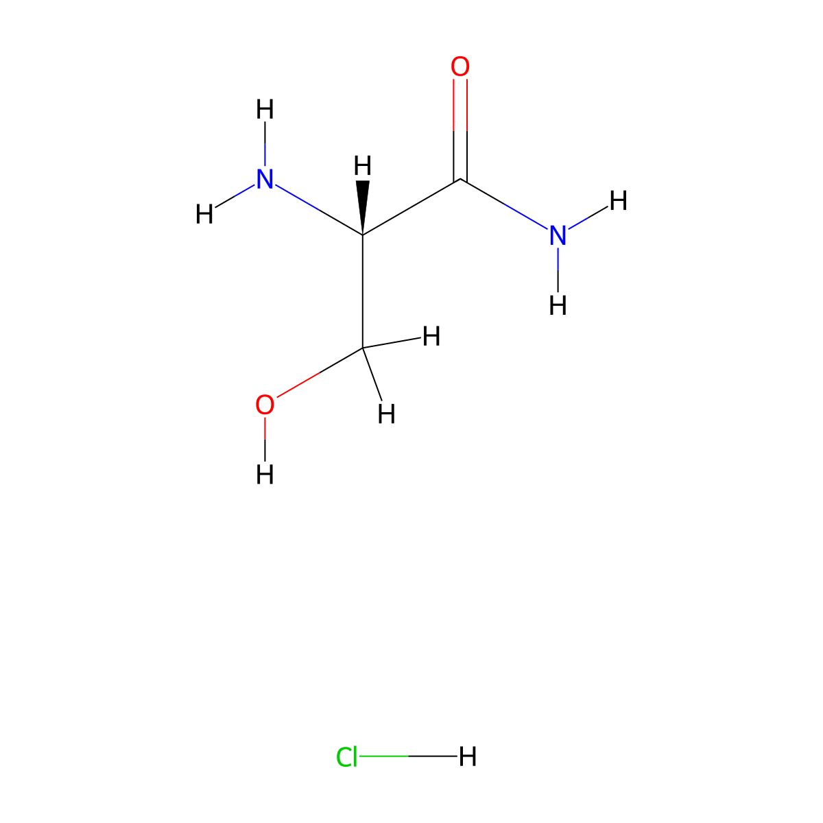 L-Serinamide hydrochloride molecular structure, CAS 65414-74-6