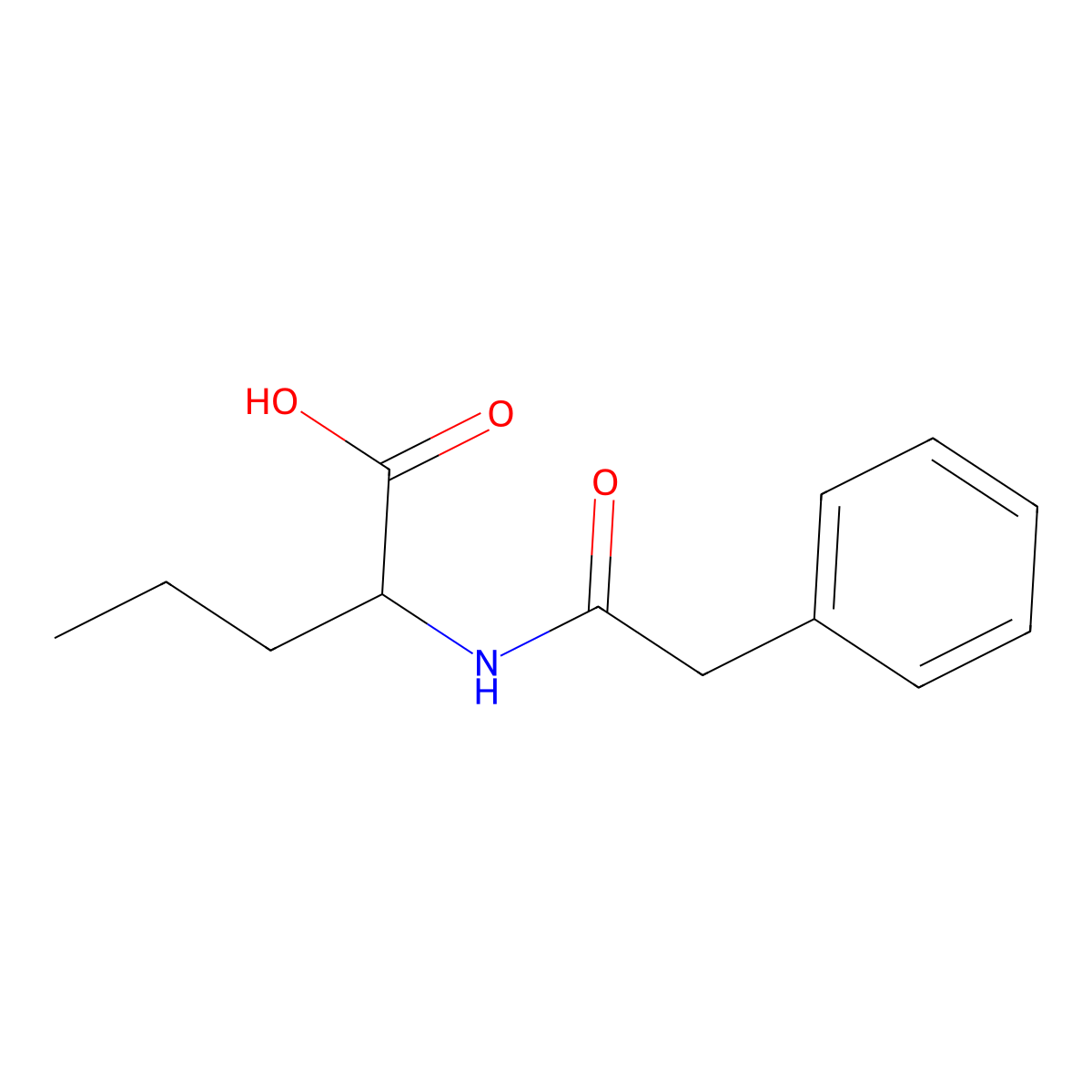 2-(2-Phenylacetamido)pentanoic acid molecular structure, CAS 65415-01-2