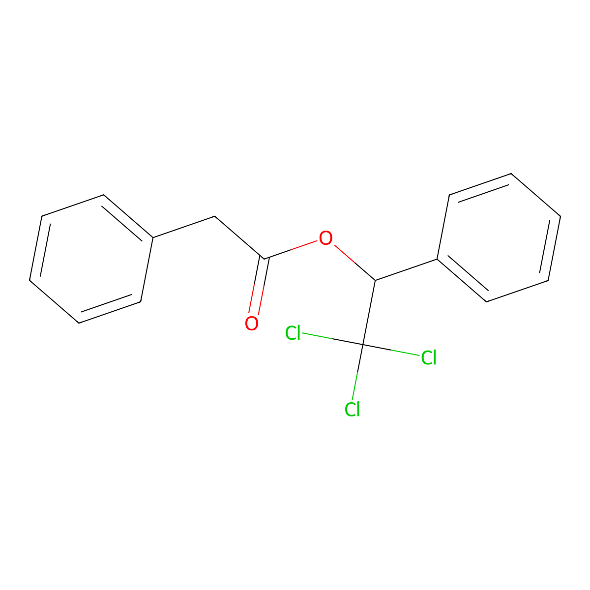 Benzeneacetic acid, 2,2,2-trichloro-1-phenylethyl ester molecular structure, CAS 65416-22-0