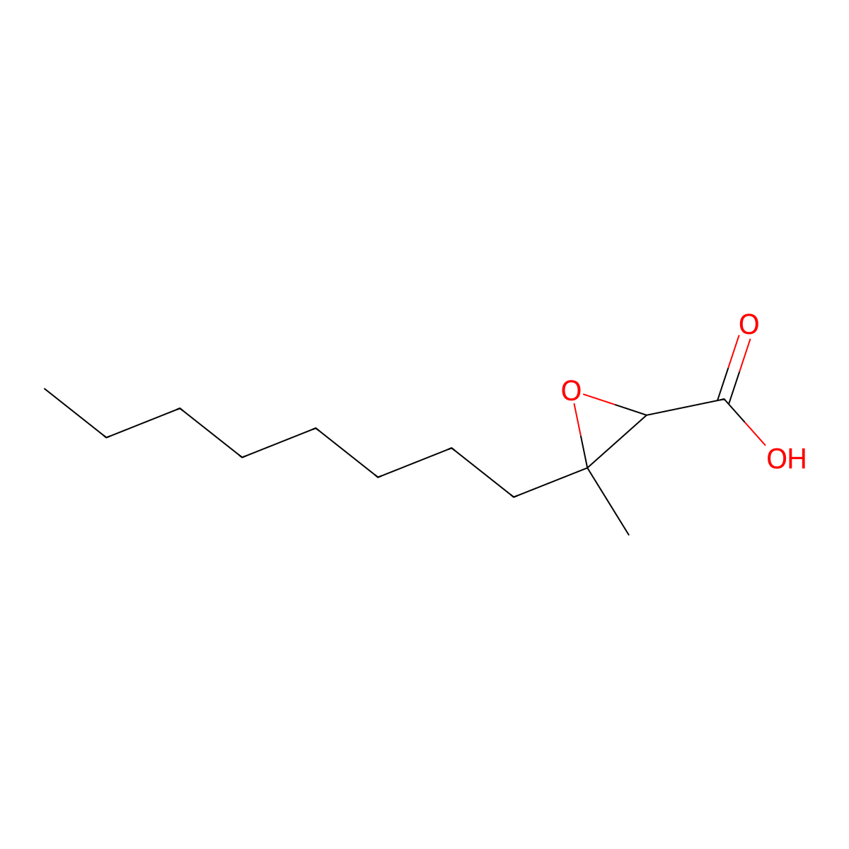 2-Oxiranecarboxylic acid, 3-methyl-3-octyl- molecular structure, CAS 65416-35-5