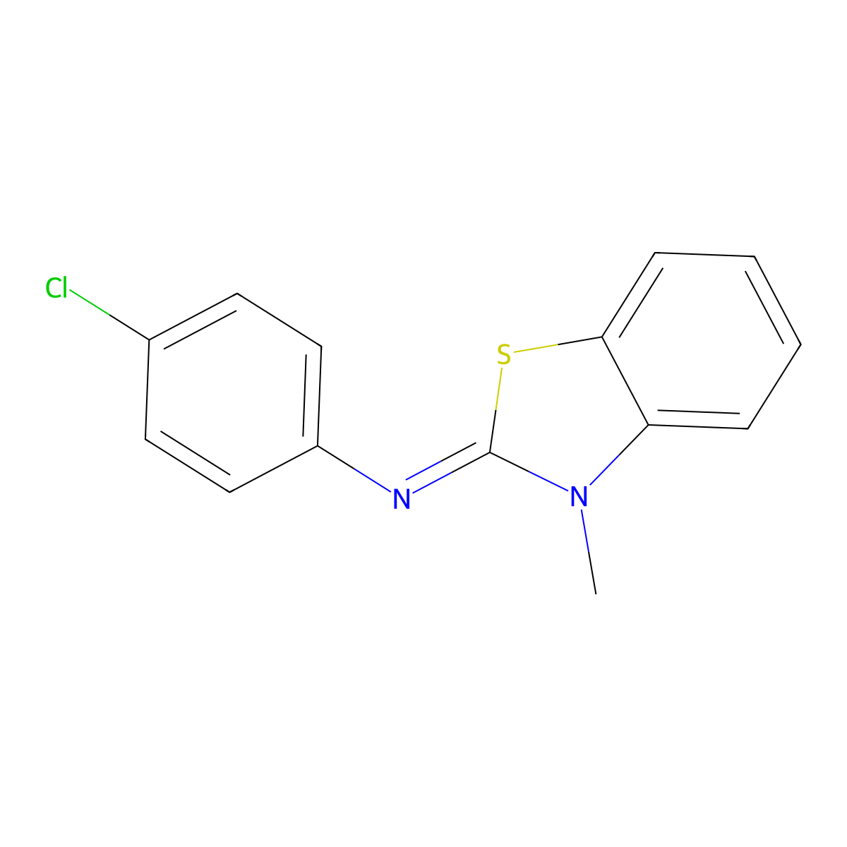 4-Chloro-N-(3-methyl-1,3-benzothiazol-2(3H)-ylidene)aniline molecular structure, CAS 65416-75-3