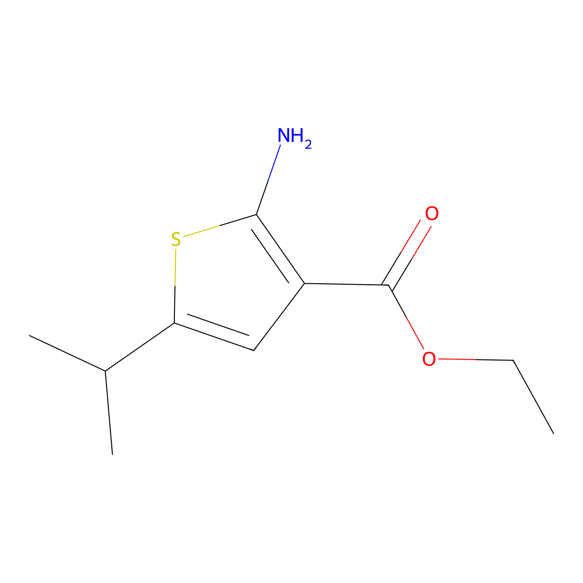 Ethyl 2-amino-5-isopropylthiophene-3-carboxylate molecular structure, CAS 65416-85-5