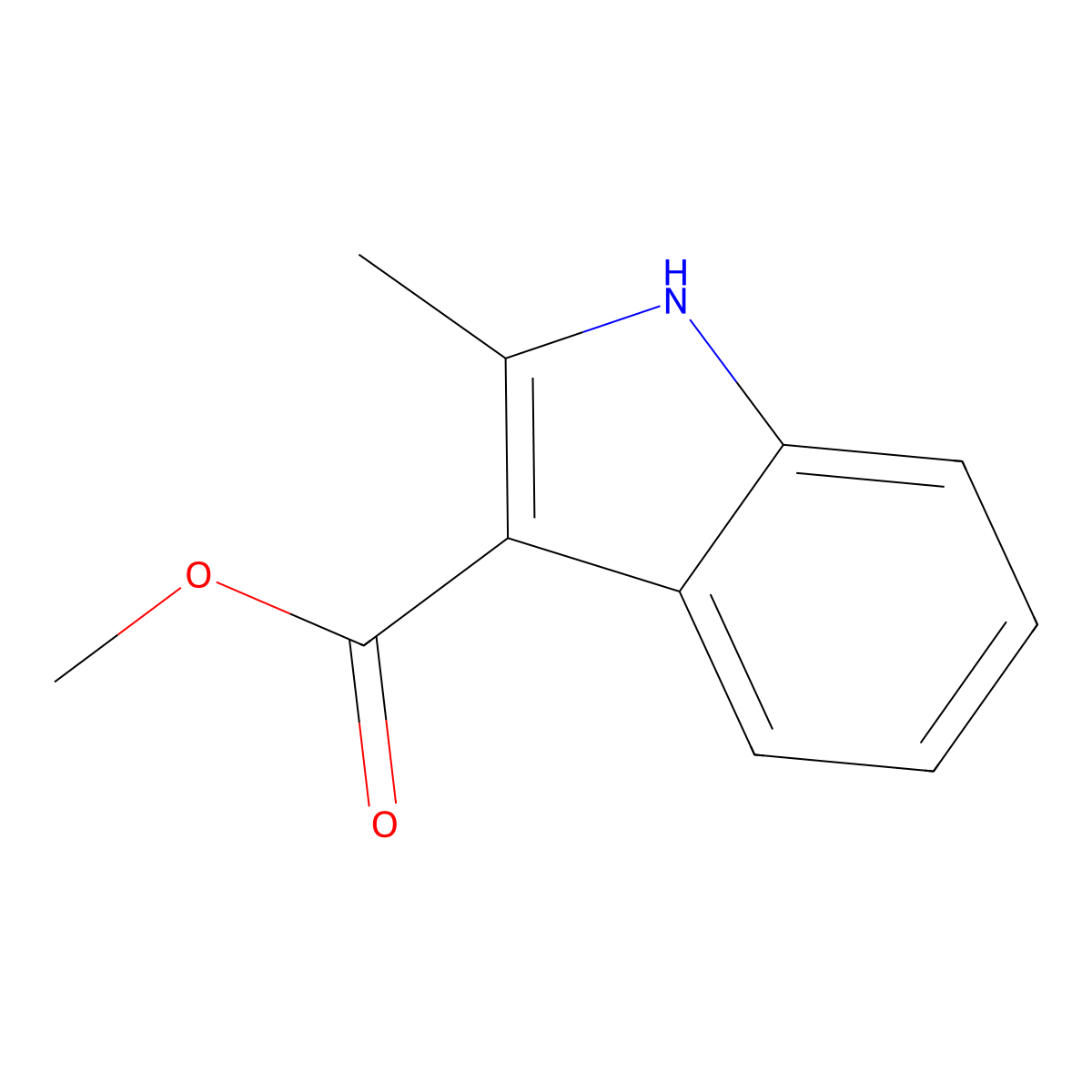 Methyl 2-methyl-1H-indole-3-carboxylate molecular structure, CAS 65417-22-3
