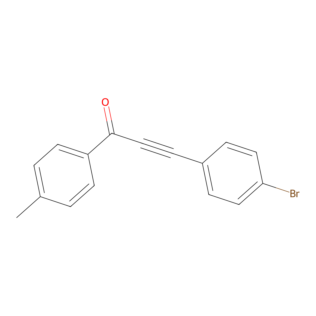 3-(4-Bromophenyl)-1-(4-methylphenyl)-2-propyn-1-one molecular structure, CAS 65418-76-0