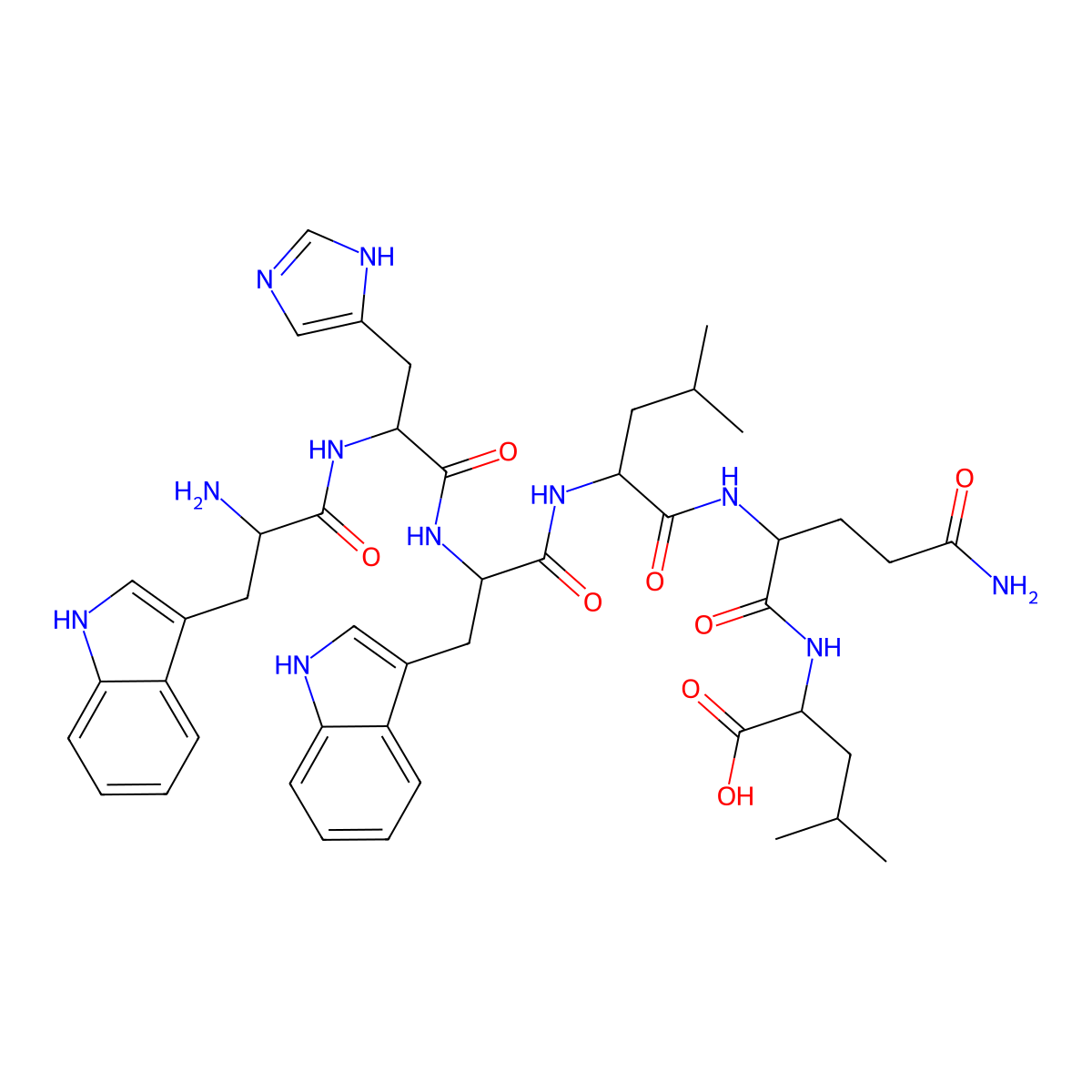 Trp-His-Trp-Leu-Gln-Leu molecular structure, CAS 65418-88-4