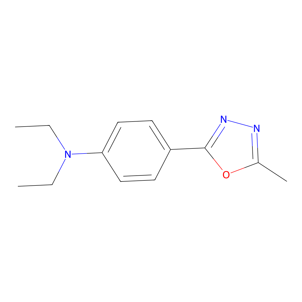 N,N-Diethyl-4-(5-methyl-1,3,4-oxadiazol-2-yl)aniline molecular structure, CAS 65419-19-4