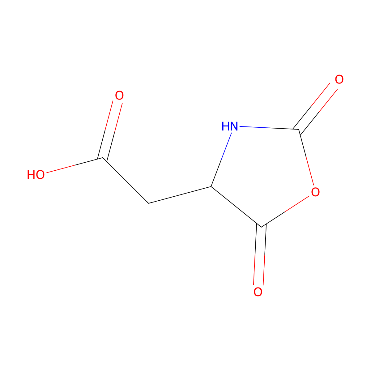 2,5-Dioxooxazolidine-4-acetic acid molecular structure, CAS 6542-24-1