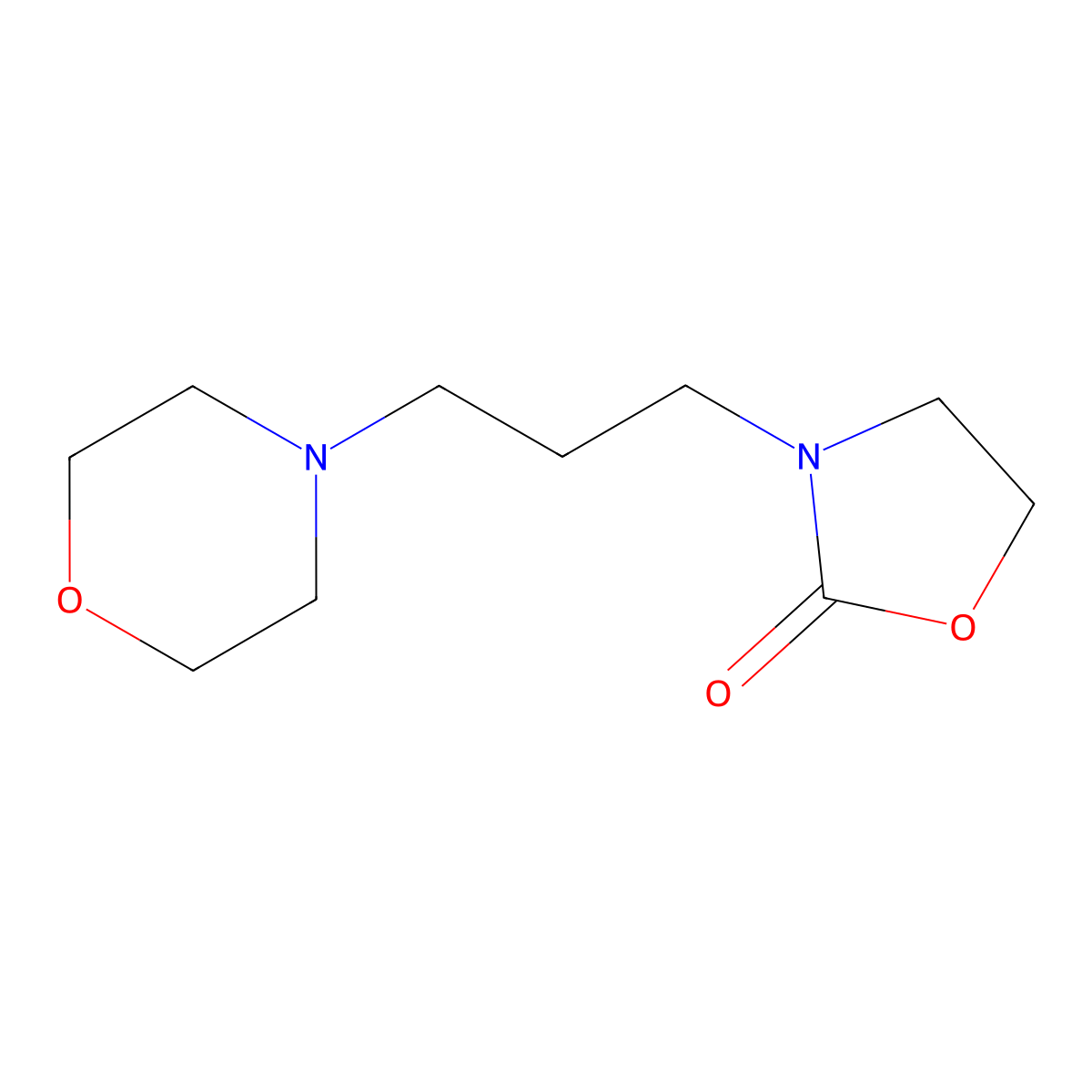3-[3-(Morpholin-4-yl)propyl]-1,3-oxazolidin-2-one molecular structure, CAS 6542-30-9