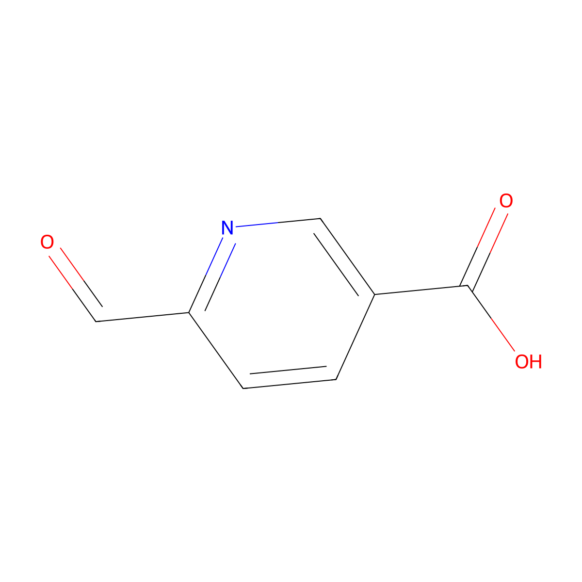 6-Formyl-3-pyridinecarboxylic acid molecular structure, CAS 6542-47-8