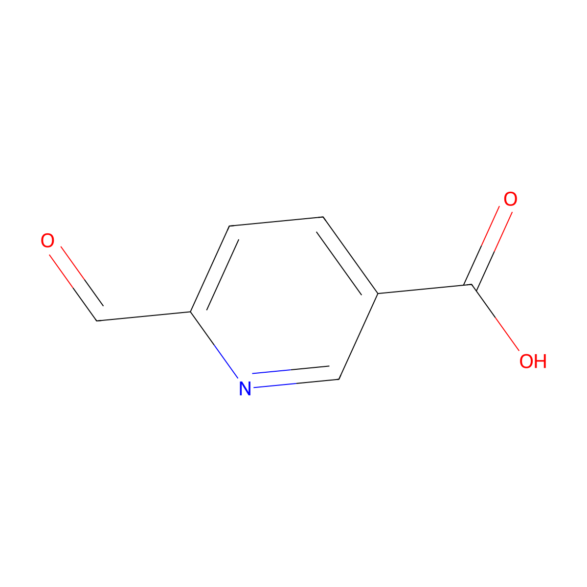 6-Formyl-3-pyridinecarboxylic acid molecular structure, CAS 6542-47-8