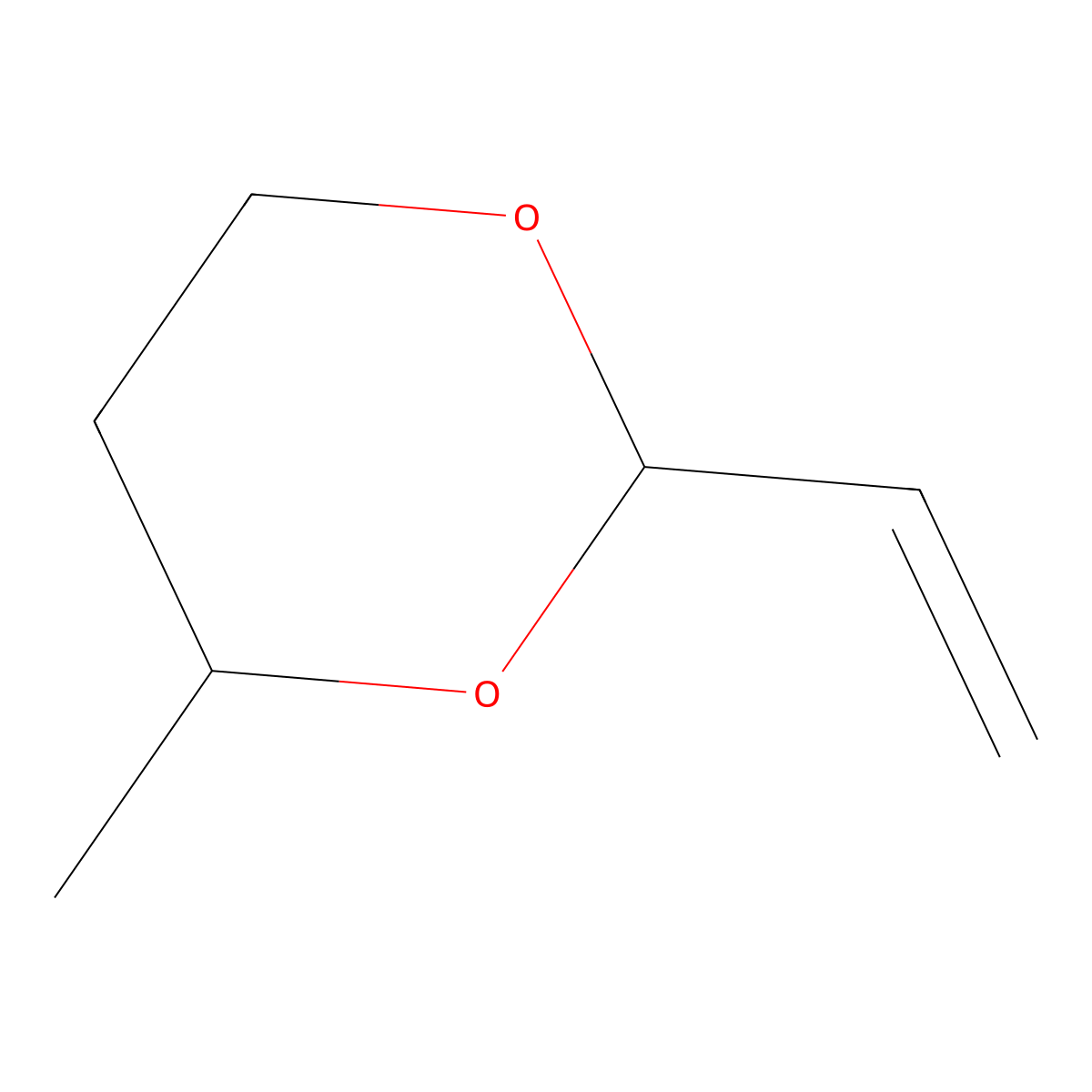 4-Methyl-2-vinyl-1,3-dioxane molecular structure, CAS 6542-56-9