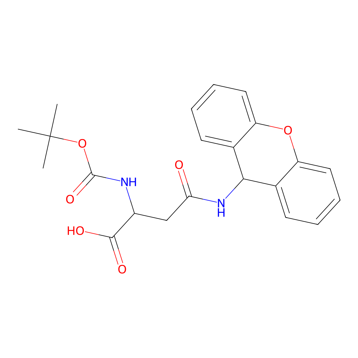 Boc-L-Asparagine(Xanthyl) molecular structure, CAS 65420-40-8