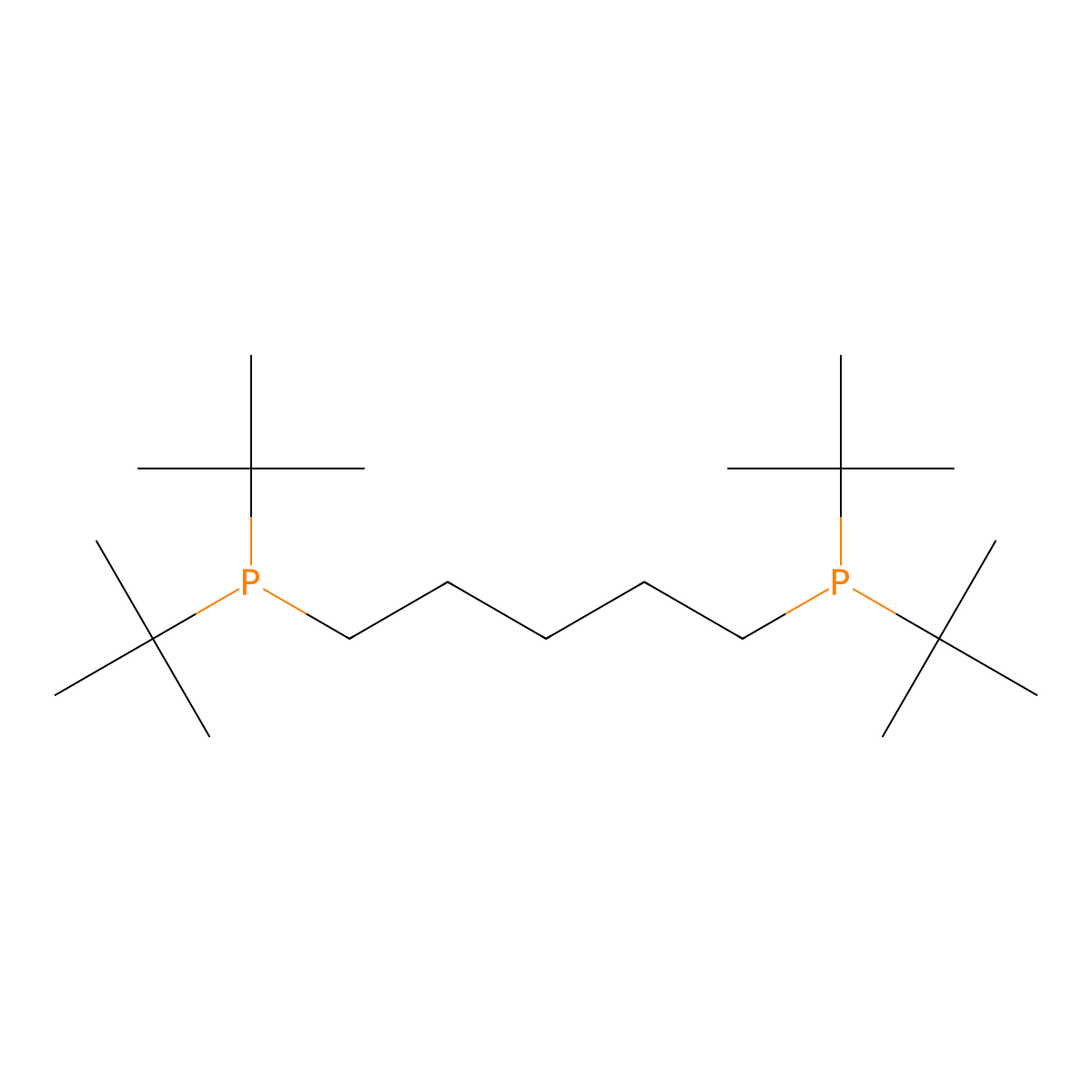 1,5-Bis(di-tert-butylphosphino)pentane molecular structure, CAS 65420-68-0