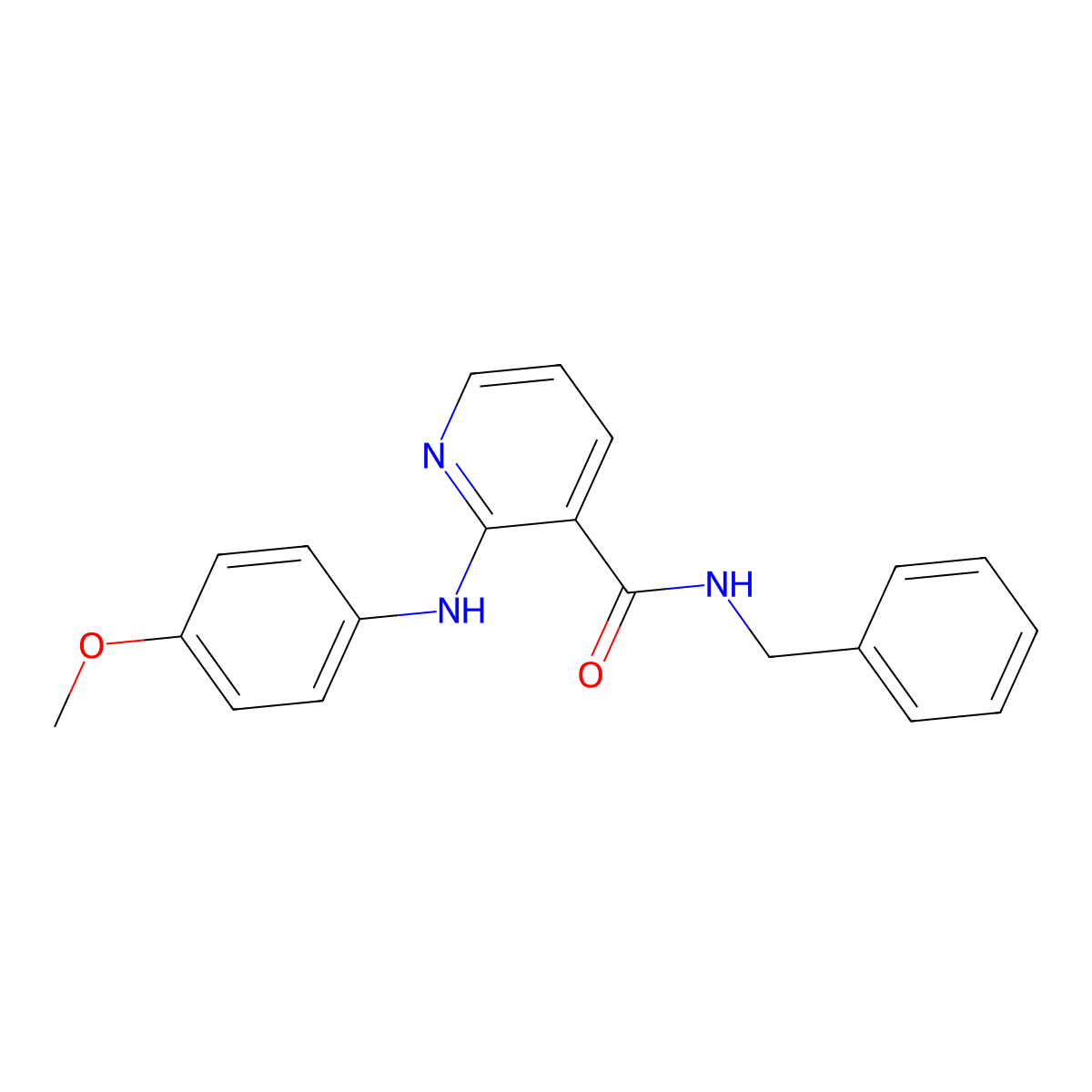 Nicotinamide, N-benzyl-2-(p-methoxyanilino)- molecular structure, CAS 65423-36-1