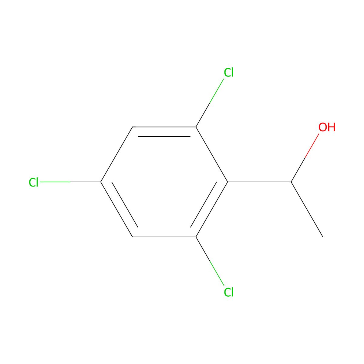 1-(2,4,6-Trichlorophenyl)ethanol molecular structure, CAS 65426-68-8