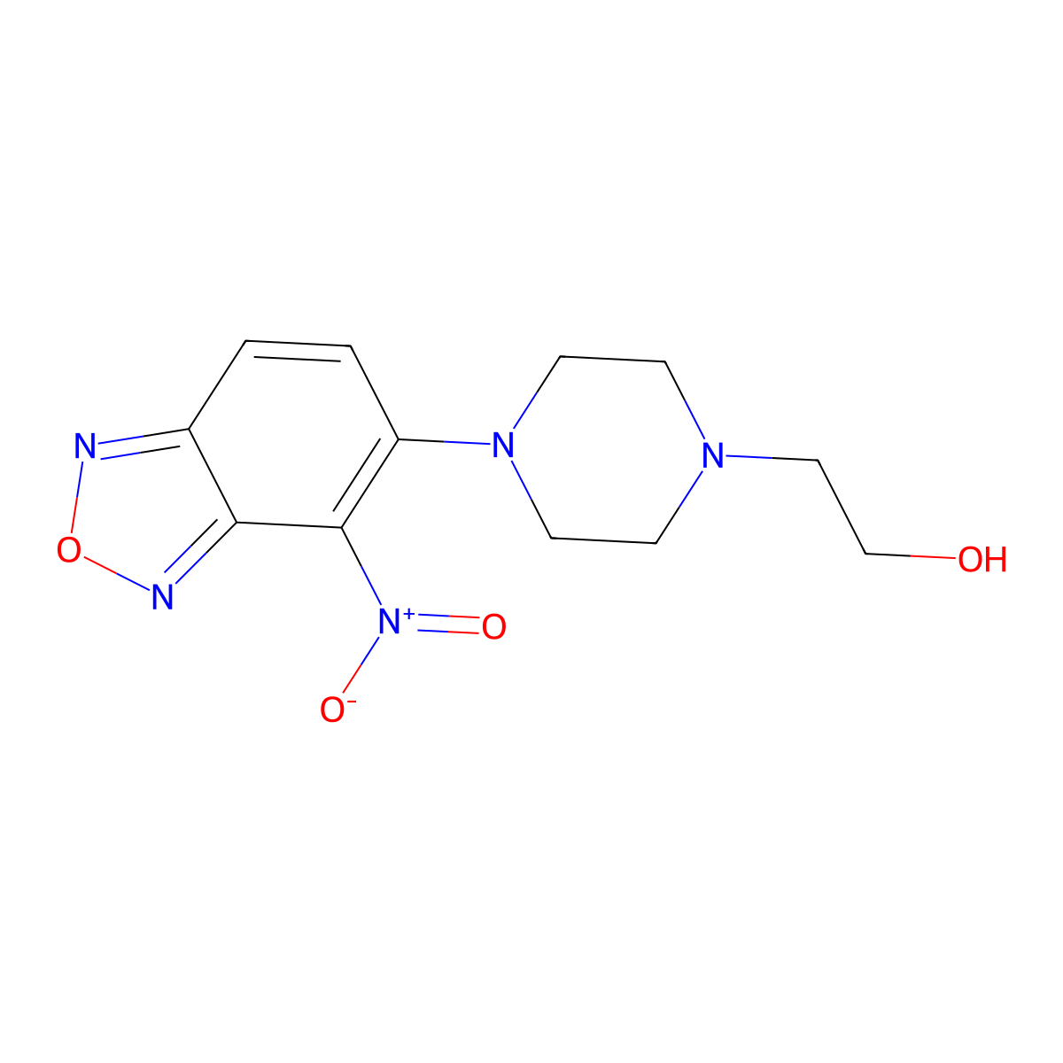 2-[4-(4-Nitro-2,1,3-benzoxadiazol-5-yl)piperazin-1-yl]ethanol molecular structure, CAS 65427-77-2