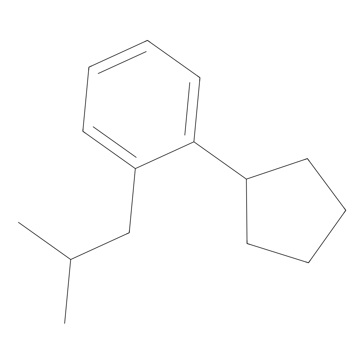 1-Cyclopentyl-2-(2-methylpropyl)benzene molecular structure, CAS 65429-16-5