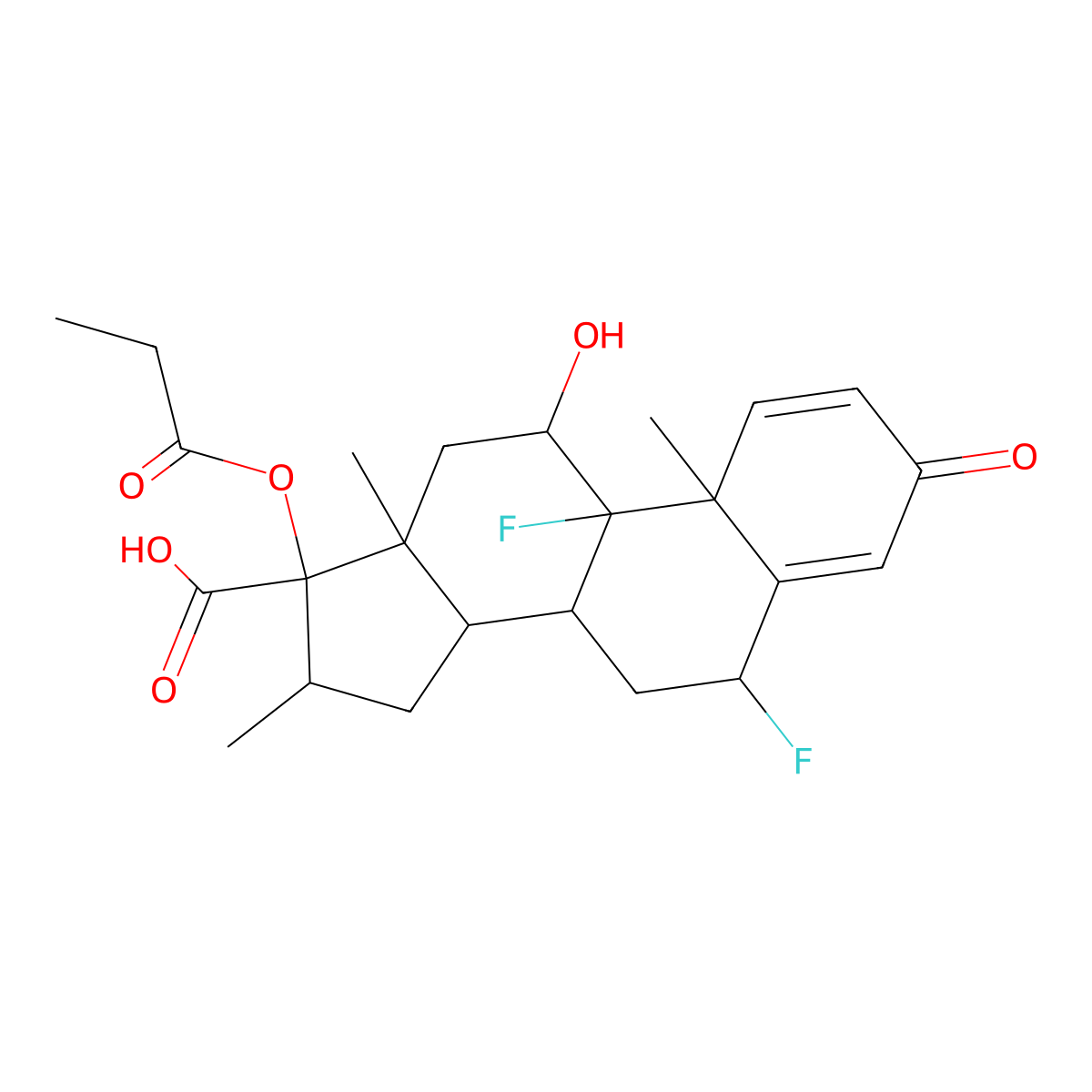 Fluticasone propionate-17beta-carboxylic acid molecular structure, CAS 65429-42-7
