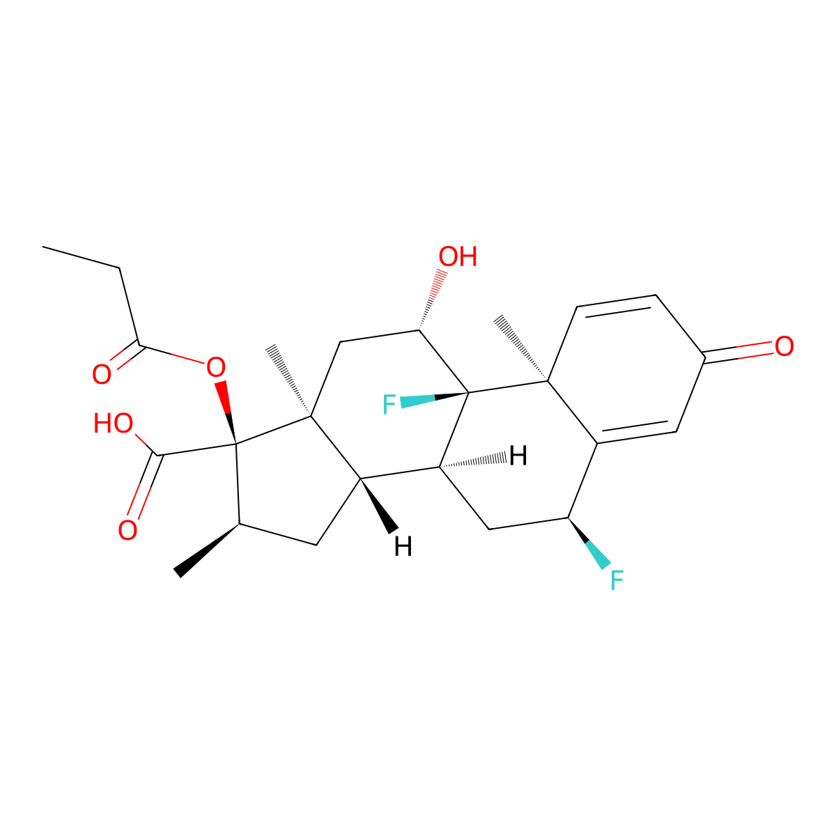Fluticasone propionate-17beta-carboxylic acid molecular structure, CAS 65429-42-7