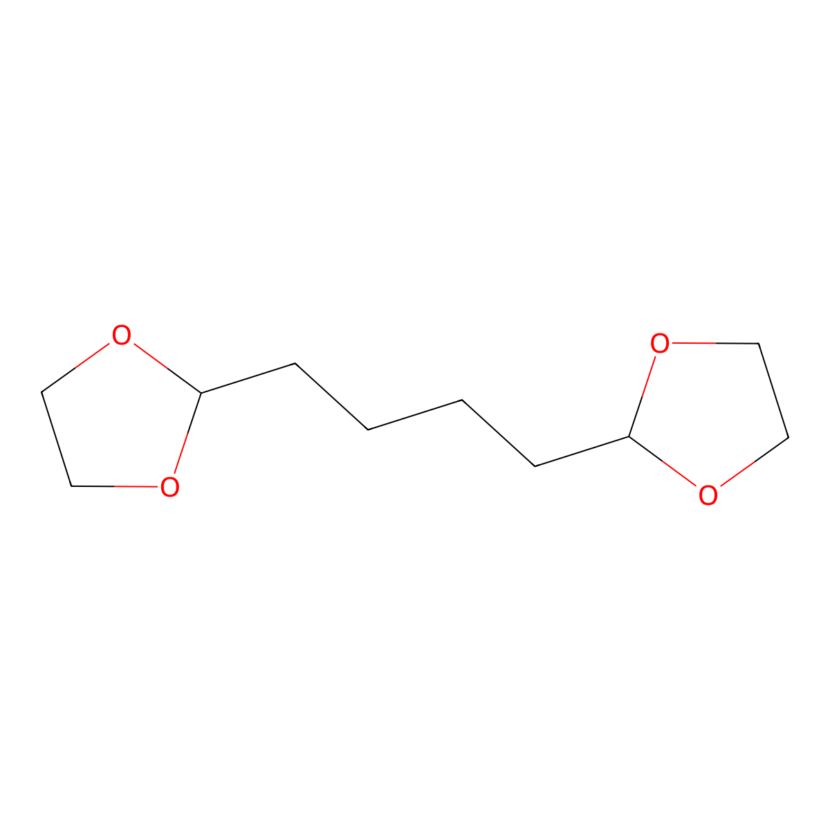 2,2'-(1,4-Butanediyl)bis[1,3-dioxolane] molecular structure, CAS 6543-02-8