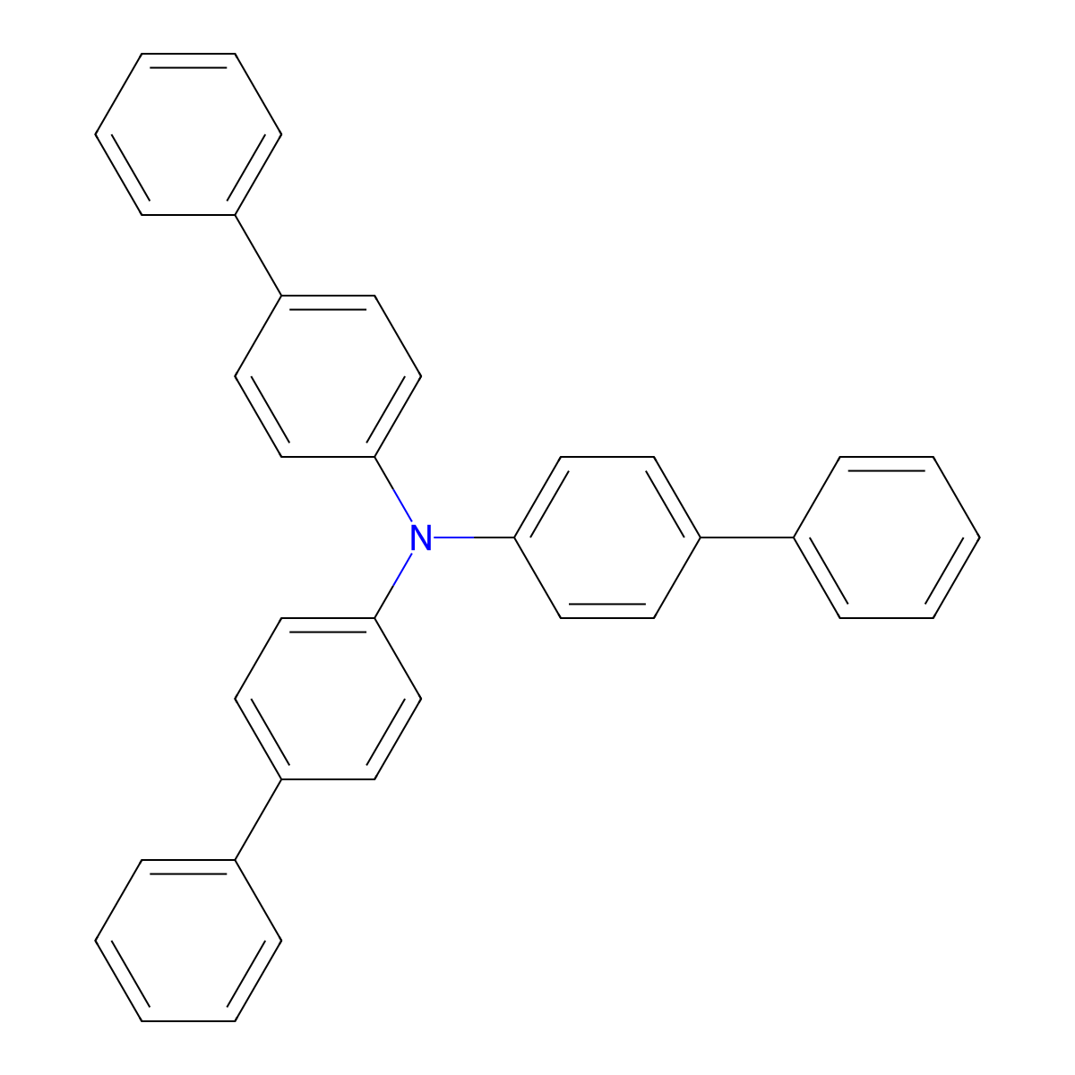 N,N-Di((1,1'-biphenyl)-4-yl)(1,1'-biphenyl)-4-amine molecular structure, CAS 6543-20-0
