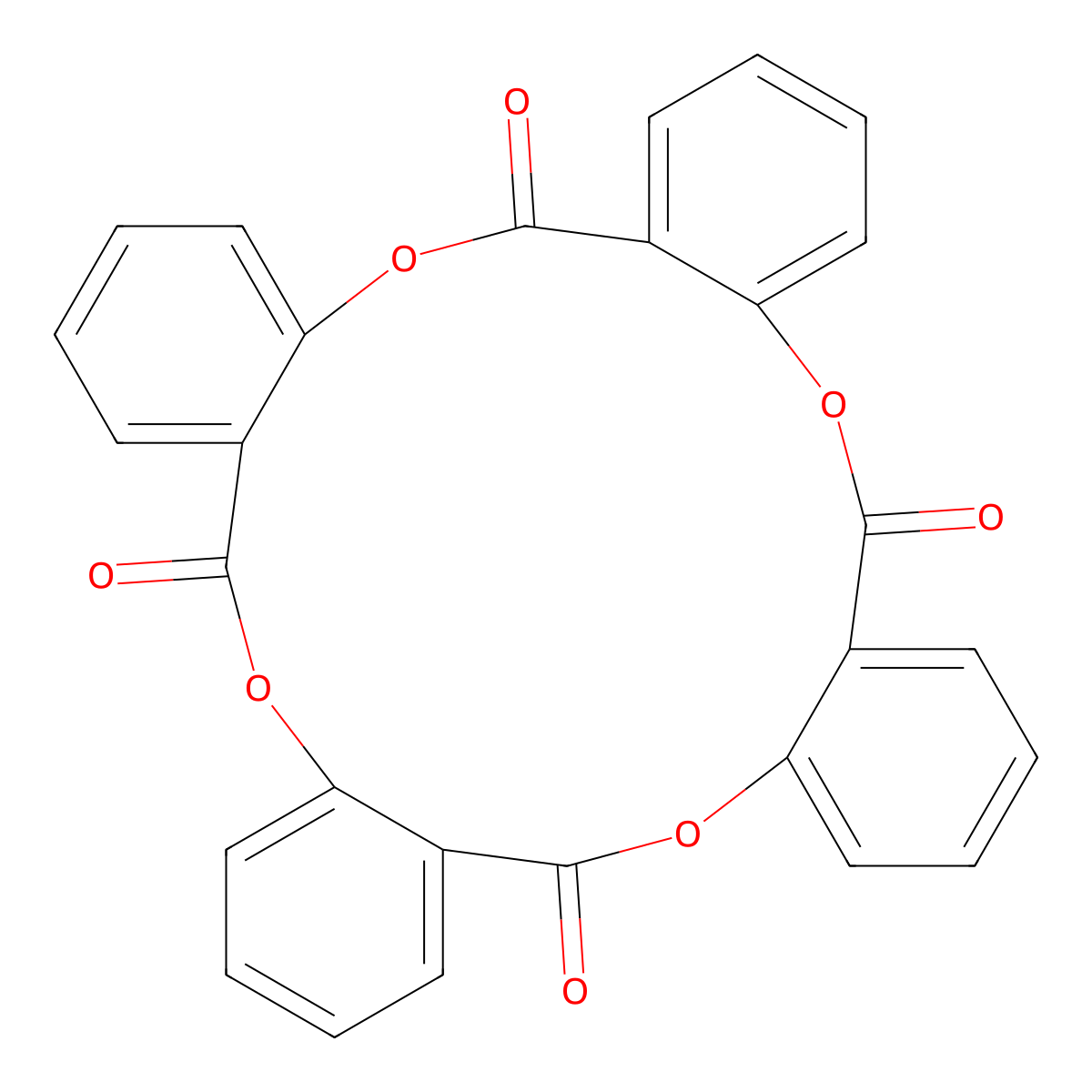 6h,12h,18h,24h-Tetrabenzo[b,f,j,n][1,5,9,13]tetraoxacyclohexadecine-6,12,18,24-tetrone molecular structure, CAS 6543-57-3