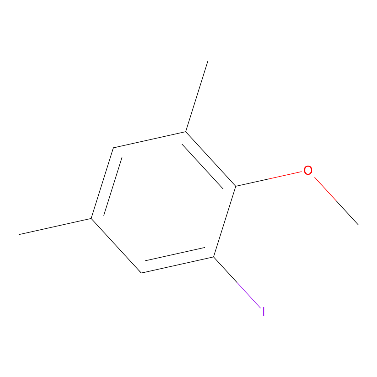 1-Iodo-2-methoxy-3,5-dimethylbenzene molecular structure, CAS 65434-68-6
