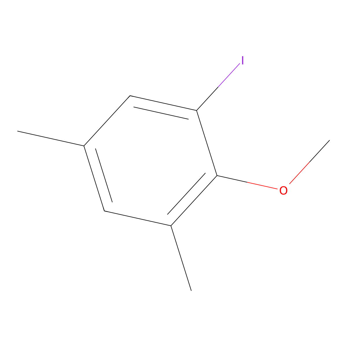 1-Iodo-2-methoxy-3,5-dimethylbenzene molecular structure, CAS 65434-68-6