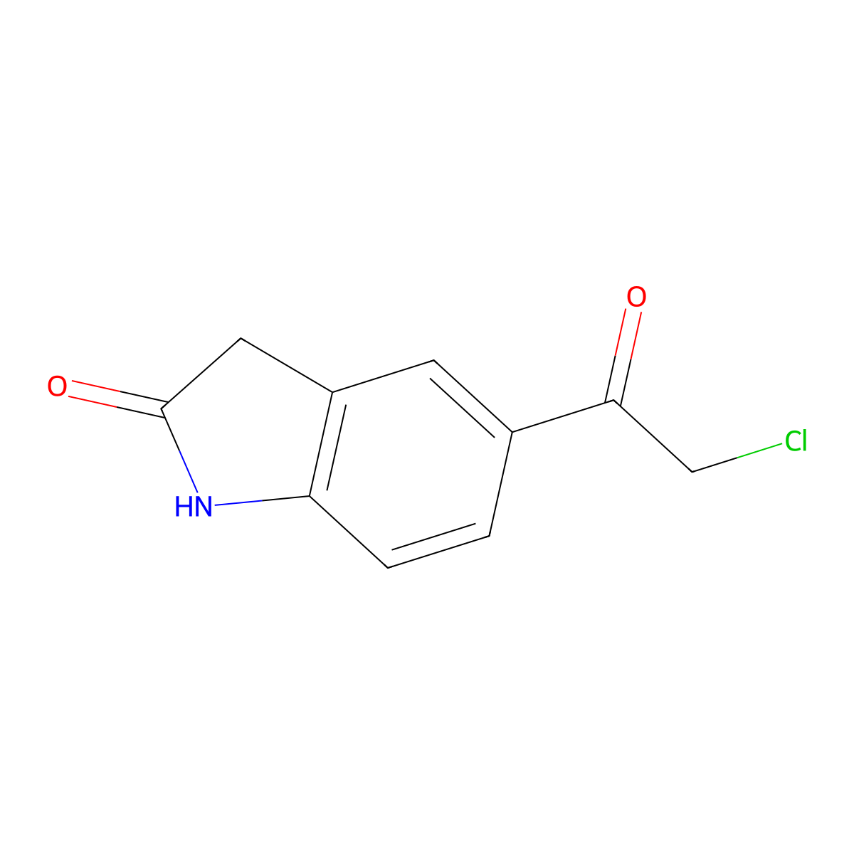 5-(Chloroacetyl)-1,3-dihydro-2H-indol-2-one molecular structure, CAS 65435-04-3